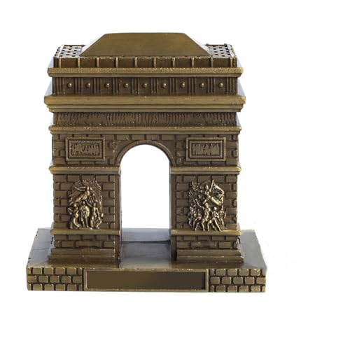 ZOVIE Metal Paris Arch of Triumph Statue Figurine Home Desktop Décor Souvenir Artificial World Famous Buildings Sculpture(3.2in Top)