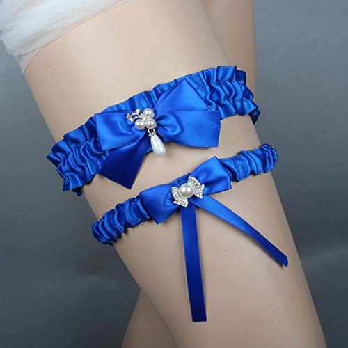 Women Royal Satin Wedding Garter Belt Set Plus Size Garter Set Bridal Prom Garters #TOP2