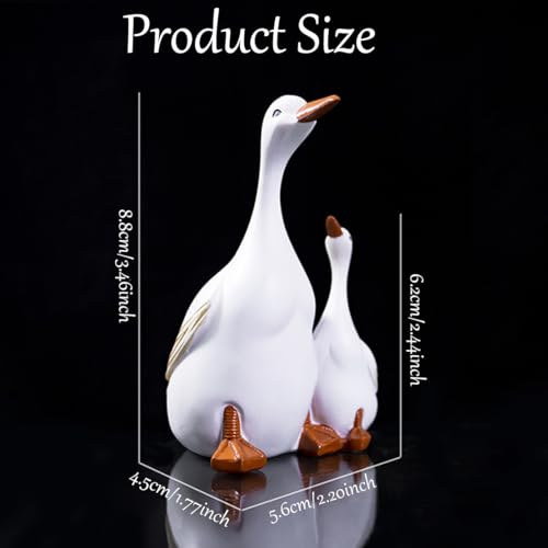 DeryArcle Duck Garden Statue, 3.4in Goose Resin Figurine - Image 2