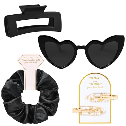 GUIZIYAO Bride to Be Heart Glasses, Bridesmaids Scrunchies, Hairpins, Wedding Sunglasses, Bridal and Stag Nights, Women's Accessories and Wedding Decorations (C)