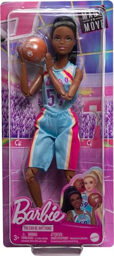 Boneca Barbie Morena Feita para Mexer Articulada To move Profissões Jogadora de Basquete com acessór