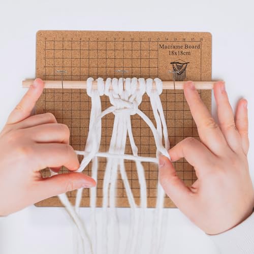 Tablero de macramé de corcho con alfileres para tejer pulseras y manualidades en casa 6