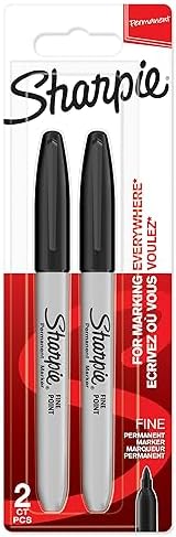Sharpie Permanent Markers, Fine Tip - Black, Pack of 2