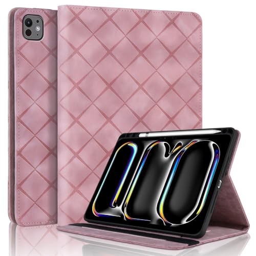 Étui iPad mini 1/2/3/4/5 rose en cuir à rabat avec support de protection