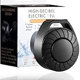 Sonnette Électrique Vélo, Klaxon Trottinette électrique, 5 Modes de son, Installation Rapide Sans...