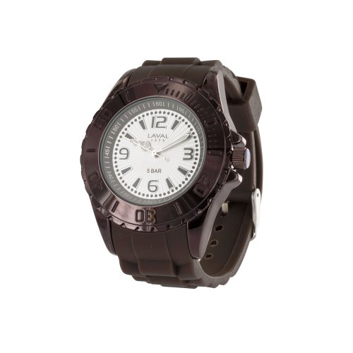 Montre silicone marron pour homme avec cadran élégance chic
