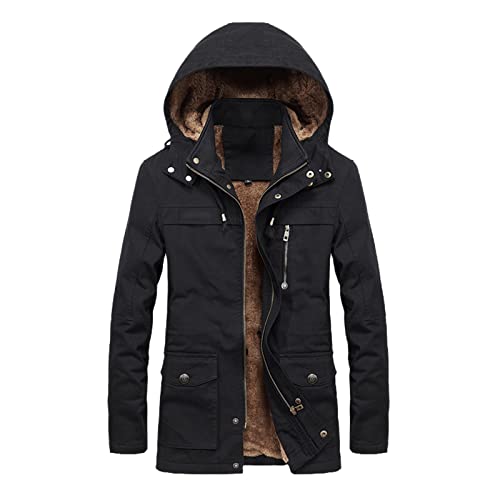 Parka d'hiver homme polaire militaire noire pour stopper le froid et ranger ses effets