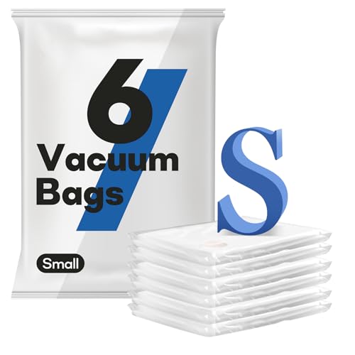 Vacbird Bolsas de vacío para ropa, 6 unidades pequeñas (60 x 40 cm), ahorro de espacio, transparentes, resistentes al desgarro, protección avanzada