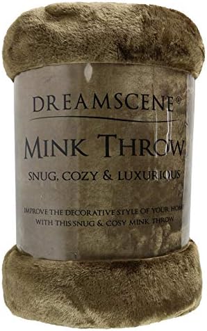 Dreamscene Luxury Faux Fur Mink Fleece Throw Over Sofa Bed Soft Warm Blanket, Silver, 150 x 200 cm, Double