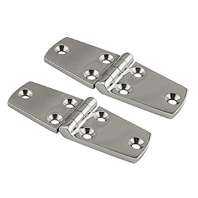 POFET 2 bisagras de puerta de acero inoxidable para barco, cierre de puerta Ecurity, bisagras de cierre de cerrojo marino para yate/caravana (38 x 102 mm)
