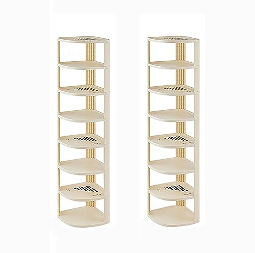 YSYJ Zapatero esquinero de plástico simple y estrecho vertical para zapatos, estante de almacenamiento de varios pisos, ahorra espacio para entrada, sala de estar, cocina (9.9 pulgadas de ancho x 9.9