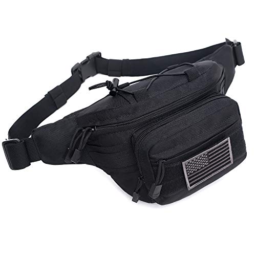 Tactical Waist Pack Military Waist Bag Fanny Pack Hip Bum Bag with Adjustable Strap for Camping Hiking Hunting (Black) Tactical Waist Pack Military Waist Bag Fanny Pack Hip Bum Bag with Adjustable Strap for Camping Hiking Hunting (Black)