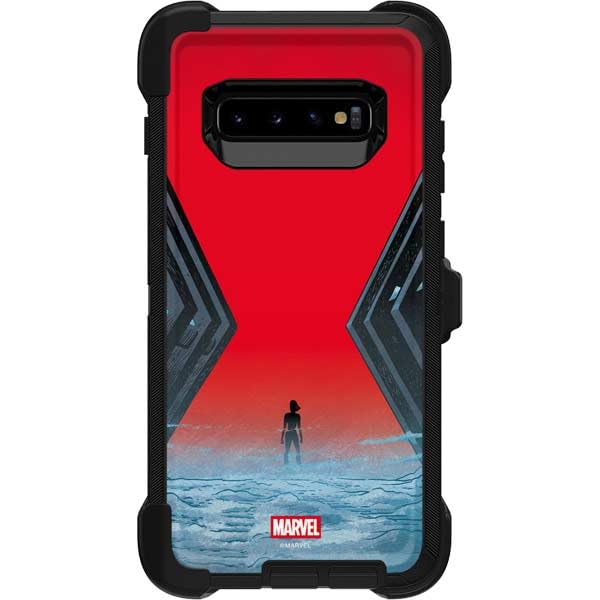 Skinit Decal Phone Skin Compatible with OtterBox Defender Galaxy S10 Plus - Officially Licensed Marvel Black Widow No More Secrets Design