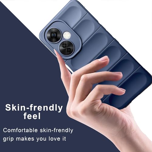 Image of A rtistque Liquid Silicone Stripes Back Cover Case for OnePlus Nord CE 3 Lite 5G | with Camera Protection | with Inner Fabric | Anti Slip Grip | AirBag Case - Blue