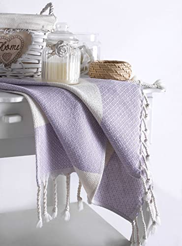 Die Caprie Turkish Hand Towels Set Of 2 | 100% Cotton, 16 X 39 Inches | Decorative Bathroom Towel For Hand, Face, Gym, Yoga, Dishcloth, Kitchen And Bath (2 Hand Towels, Lilac) #TOP2