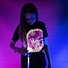 Illuminated Apparel Interactive Glow in The Dark T-Shirt - Fun for Birthday Parties & Festivals - Light up The Night (XXL, Black/Peach Glow) #3