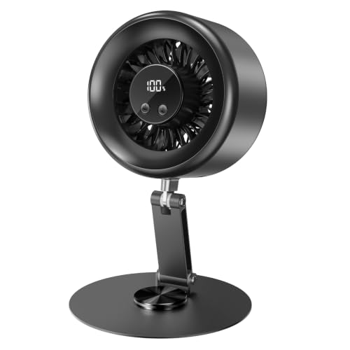 Image of Air Circulator Desk Fan, Rechargeable Fan with 5 Speeds, USB Quiet Cooling Fan for Bedroom&Office, 360° Adjustable Table Fan, 180° Tilt Adjustable, Powerful Airflow Desktop Fan, Indoor&Outdoor