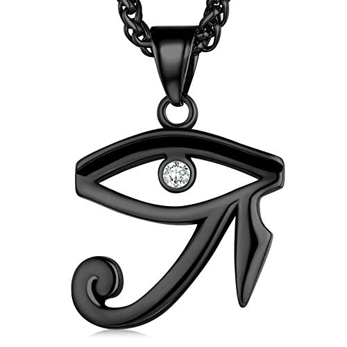 Cruz Ankh Ojo de Horus Collar Antialérgico que No Se Oscurece para Hombre