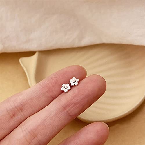 18G Minimalist Flower Sterling Silver Earrings for Women Girls Teens Hypoallergenic Stud Tiny Small 4mm Ball Back Cartilage Tragus Piercing Screw Post Cute Birthday Holiday Jewelry Gifts4