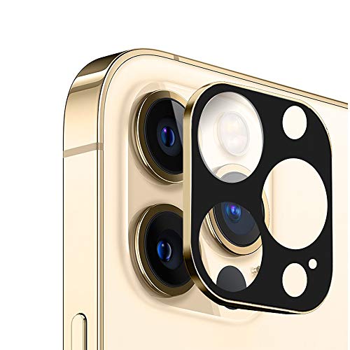 iPhone 12 Pro Max カメラ保護フィルム iPhone 12 Pro Max カメラフィルム レンズ保護ケース 全面保護 傷防止 高透過率 アイフォン 12 Pro Max レンズ保護カバー カメラカバー 耐衝撃 (ゴールド)