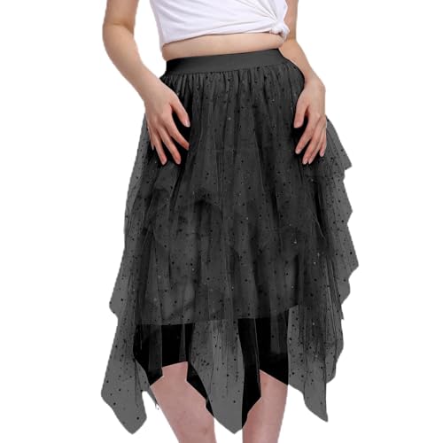 Tulle à Paillettes Pour Femme, Jupe plissée A-Line Elastique Taille, Carnaval, fête Costume de Carnâ€¦ – Vignette
