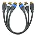 Produktbild deleyCON HDMI Kabel SET - 3x 0,5m kompatibel zu HDMI 2.0a/b/1.4a - UHD 4K HDR 3D 1080p 2160p ARC - High Speed mit Ethernet - Blau/Grau/Schwarz
