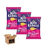 Kettle Chips Variety Flavoured Potato Crisps Snacks – Hand Cooked Thick Cut Crispy | Sea Salt, Balsamic Vinegar & more – Crunchy Vegetarian (Pack 3, Krinkle Sea Salt & Balsamic Vinegar 130g)