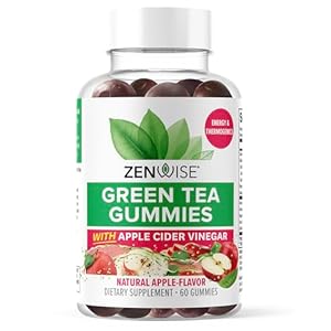 Zenwise Health Green Tea Extract, Apple Cider Vinegar Gummies – Appetite Suppressant for Weight Management with Green Coffee Bean Extract for Metabolism – 60 Count Apple Gummies