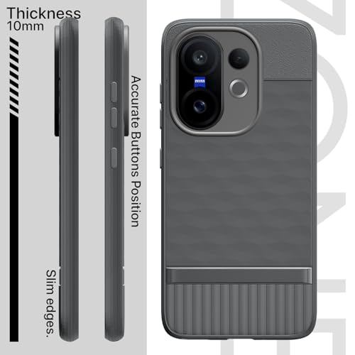 Image of Pikkme Back Cover for Vivo V60 5G / Vivo T4 Pro 5G Camera Protection 3D Hexa Cube Design Silicone Protective Bumper Case (Grey)