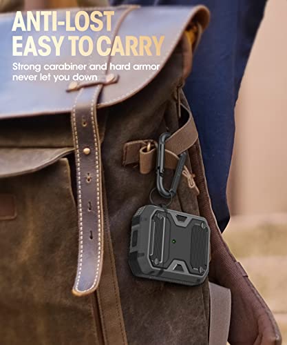 Koaichi Compatible With Airpods Case, Full-Body Rugged Hard Shell Protective Case Cover With Keychain Designed For Airpods 1St & 2Nd, Black #TOP4