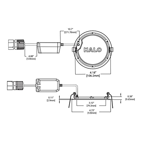 Halo Hlbql4069Fs1E-4Pk Quicklink Canless Led Downlight Selectable 2700K, 3000K, 3500K, 4000K, 5000K Cct 4 Pack Kit 4 Inch White #TOP4