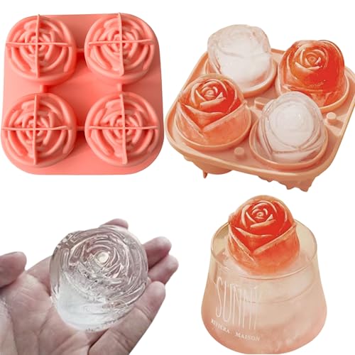 Moldes para hielos de silicona con forma de rosa, 2 piezas miniatura 6