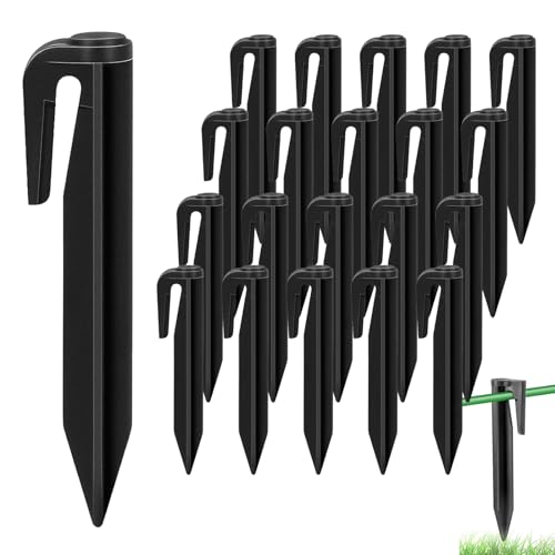 GNAUMORE Gancho Clavos Robot Cortacésped Cable,Gancho Clavos Robot Cortacésped Cable Clavijas,Piquetas para Robot Cortacésped,Ganchos Universales para Robot Cortacésped,Piquetas Cortacesped 20PC