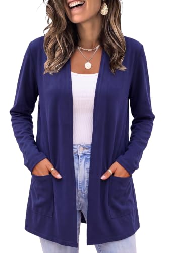 Image of Newchoice Womens Lightweight Long Sleeve Cardigans with Pockets Summer Casual Open Front Sweater Cardigan Duster