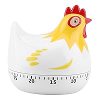 Riuulity Küchenhuhnmuster Backtimer, Hühnchen -Cartoon -Küchentimer Alarm, Mini -Eier -Erinnerung, Magnetisch, Zuhause (White)