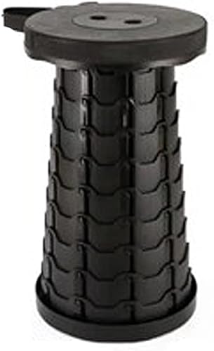 Taburete plegable Silla telescópica portátil Asiento Camping retráctil Pesca al aire libre Taburetes de extensión Sillas de fútbol (negro)