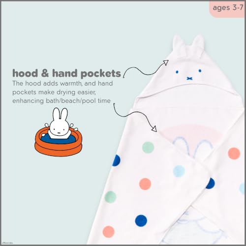 Image of Miffy Kids Super Soft Bath /Pool /Beach Soft Cotton Terry Hooded Towel Wrap, 24 in x 50 in (Officially Licensed Product) By Franco