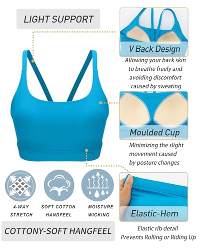 Image of RUNNING GIRL Sports Bras for Women,Light Impact Molded Cup Strap Sports Bra with Sewn in Pads,Best for A-C Cup