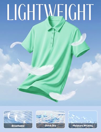 Image of TACVASEN Women's Golf Polo Shirts Short Sleeve UPF 50+ Sun Protection Golf Shirts for Women Quick Dry Collared Polos