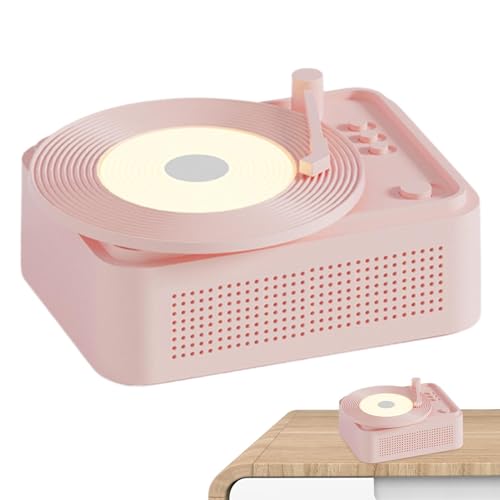 Tocadiscos con altavoces, reproductor de LP portátil inalámbrico, tocadiscos estéreo, decoración de escritorio, tocadiscos vintage para decoración del hogar y entretenimiento, reproductor de vinilo