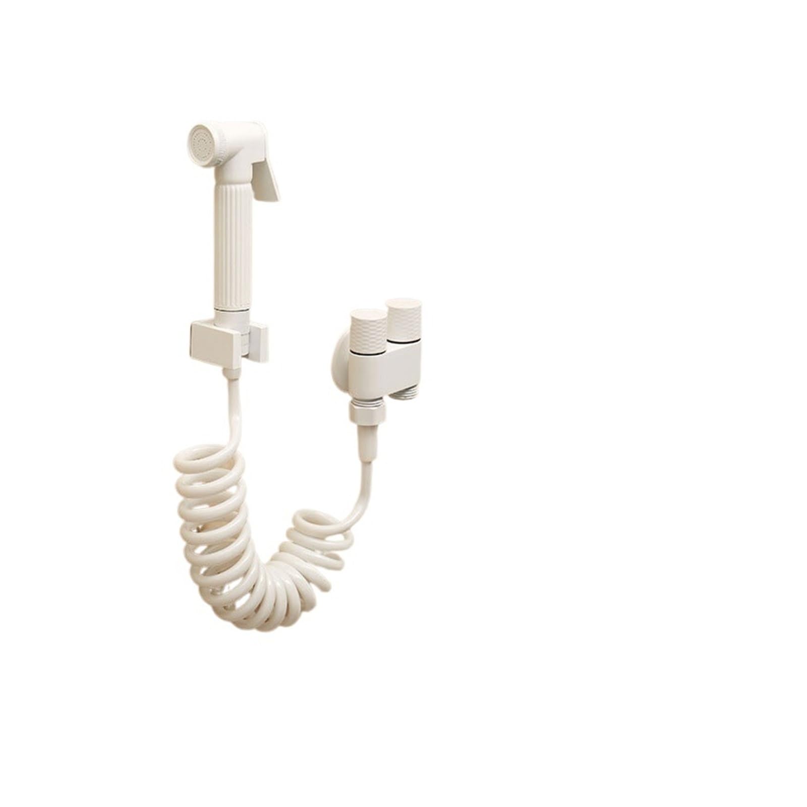 Bvhisehp 2 Elegant White Brass Bathroom Angle Valve Toilet Flush Booster Spray Set(2)