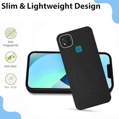 Image of LIRAMARK Rugged Carbon Fibre TPU Armor Silicone Back Cover Case for Poco C31 / Mi Redmi 10A / 10A Sport, Redmi 9 / Redmi 9 Activ / 9C