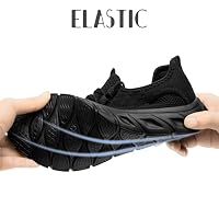 IQYNAM Walking Shoes for Men Women Tennis Running Non Slip Work Shoes Ultralight Slip on Workout Gym Sports Sneakers Black Unisex Size Men 6.5/Women 8 — image 5