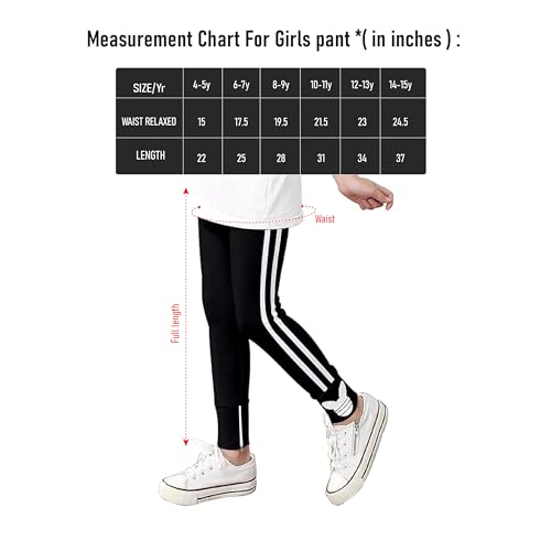 Image of KYDA KIDS Girls Red Label Cotton Lycra Track Pants | Mid Rise Solid Ankle Fit Stretchable Casual & Active Wear for Kids (Pack of 1)