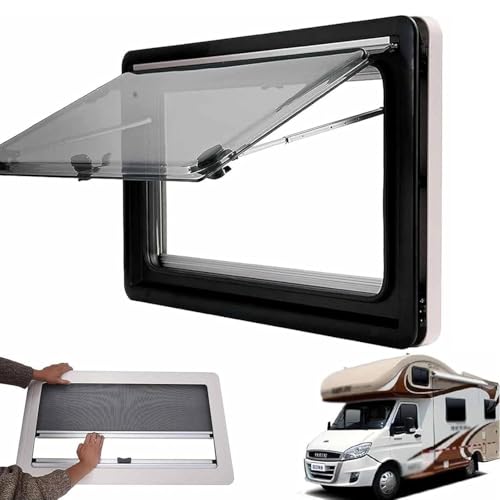 Caravan side window, caravan window, camper window, caravan side window, motorhome opening window + roller blind motorhome for all types of motorhomes,400 * 300mm