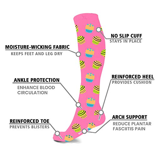 Compression Socks - Knee High For Running, Athletics, Travel - 3 Pair #TOP2