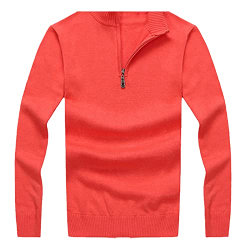 Pull chaud en coton col zippé Kelsiop contre le froid hivernal XXL