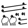 Bathroom Hardware Set - Bathroom Accessories Kit Towel Racks for Bathroom (Stainless Steel, Black)