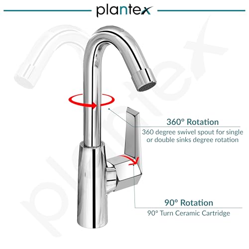 Image of Plantex Kitchen Taps for Home Sink with 360 Rotation /Sink Tap for Kitchen Basin with Teflon Tape /Kitchen Faucets for Sink -Chrome (Celesiya-1246)