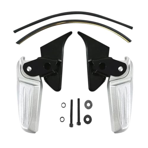 DZNEFYUP Motorrad-Fußrasten Für Piaggio Für Vespa Für Spring Für Primavera LX LXV 150 125 Motorrad-Klapppedale Motorrad-modifizierte Fußpedale Fußrasten(Schwarzes Silber)